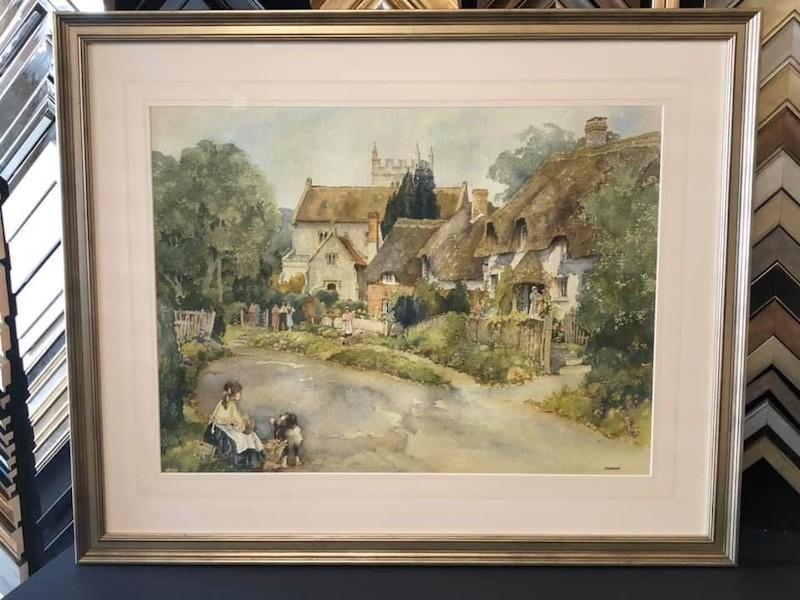 An original watercolour by English are Eric Sturgeon, framed with a traditional silver moulding, mounted with a hand painted washline mount and glazed with Tru Vue reflection control glass.