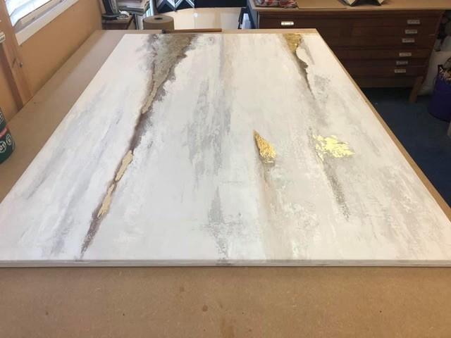 Canvas stretched and ready for framing. Canvas stretched and ready for framing.