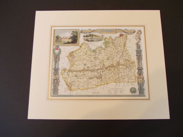 Antique Map framed using washline mounts.