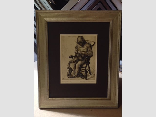 Audrey VR Hammond limited edition etching framed to conservation standard